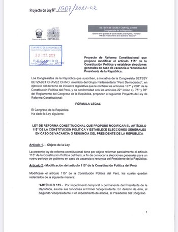 Propuesta de Ley de Betssy