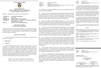El Tribunal de Cundinamarca revocó sentencia que ordenó al expresidente Gustavo Petro rectificar declaraciones sobre fraude electoral - crédito @HombreJurista/X