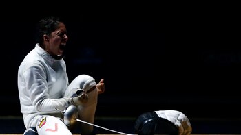 La esgrimista colombiana Saskia van