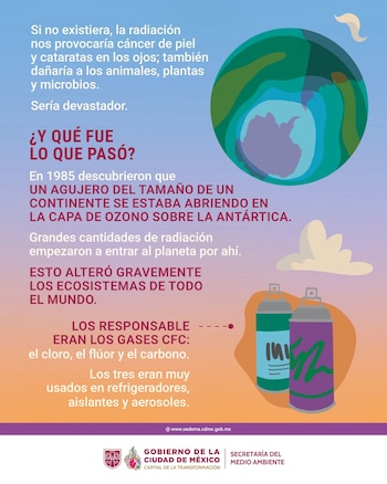 La capa de ozono funciona como un escudo natural que rodea la Tierra.