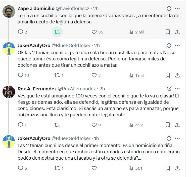Las dudas sobre la normalización de portar cuchillos en la vía pública resurgieron tras el violento incidente que terminó en tragedia - crédito X