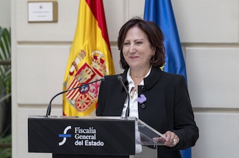 11/12/2025 La nueva fiscal general del Estado, Teresa Peramato, interviene durante su toma posesión como Fiscal General del Estado, en la Fiscalía General del Estado, a 11 de diciembre de 2025, en Madrid (España). Peramato toma posesión tras la dimisión de su predecesor Álvaro García Ortiz, primer Fiscal General del Estado condenado por el caso de la filtración de información sobre la pareja de la presidenta de la Comunidad de Madrid, Isabel Díaz Ayuso.
POLITICA
Alberto Ortega - Europa Press