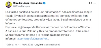 - crédito @ClaudiaLopez/X
