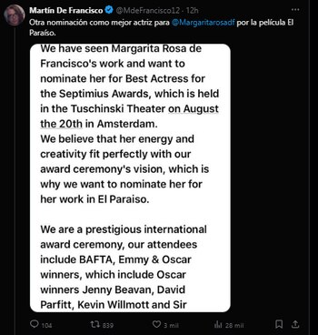 Martín de Francisco anunció nueva