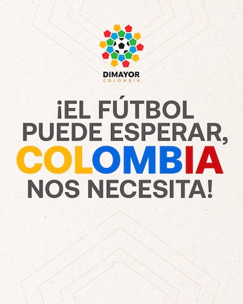 "El fútbol puede esperar" es el mensaje de la Dimayor tras los sismos en Colombia - crédito Dimayor