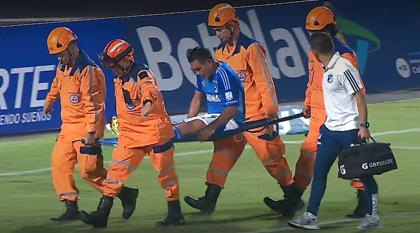 David Mackalister Silva no juega con Millonarios desde el 11 de febrero, cuando se lesionó en el empate 2-2 ante Llaneros en Villavicencio - crédito Captura de video Win Sports