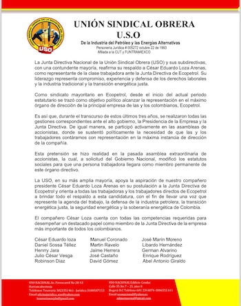 USO convocó a todos los