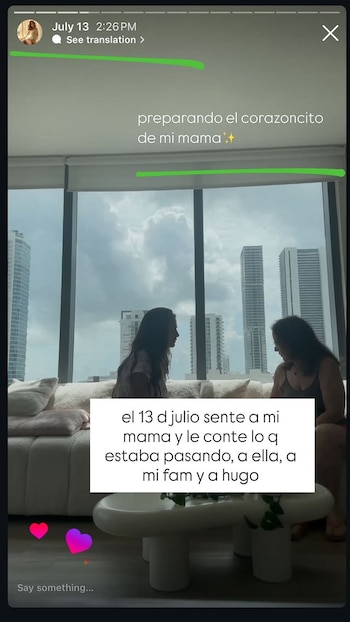 Ladera contó que informó de inmediato a su madre, a su familia. - crédito @isabella.ladera/Instagram