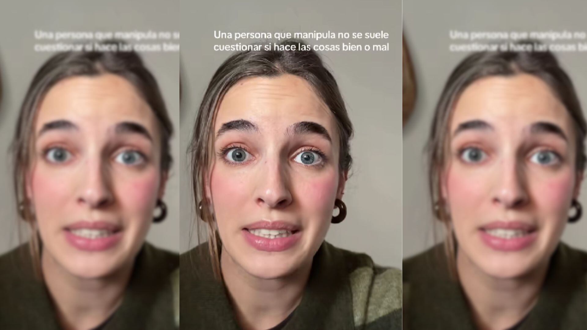 Fragmento de TikTok en el que Marta Barranco habla de la manipulación. (@psicologamartabarranco)