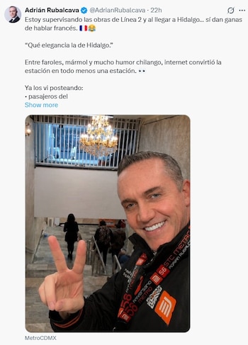 La publicación de Adrián Rubalcava en X sobre la estación Hidalgo del Metro CDMX desató una fuerte polémica en redes sociales.