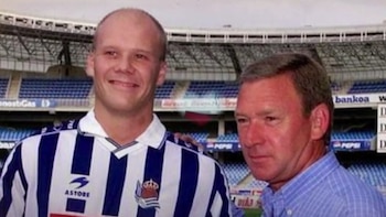 El exjugador de fútbol Frederic Peiremans junto a Javier Clemente (YouTube)