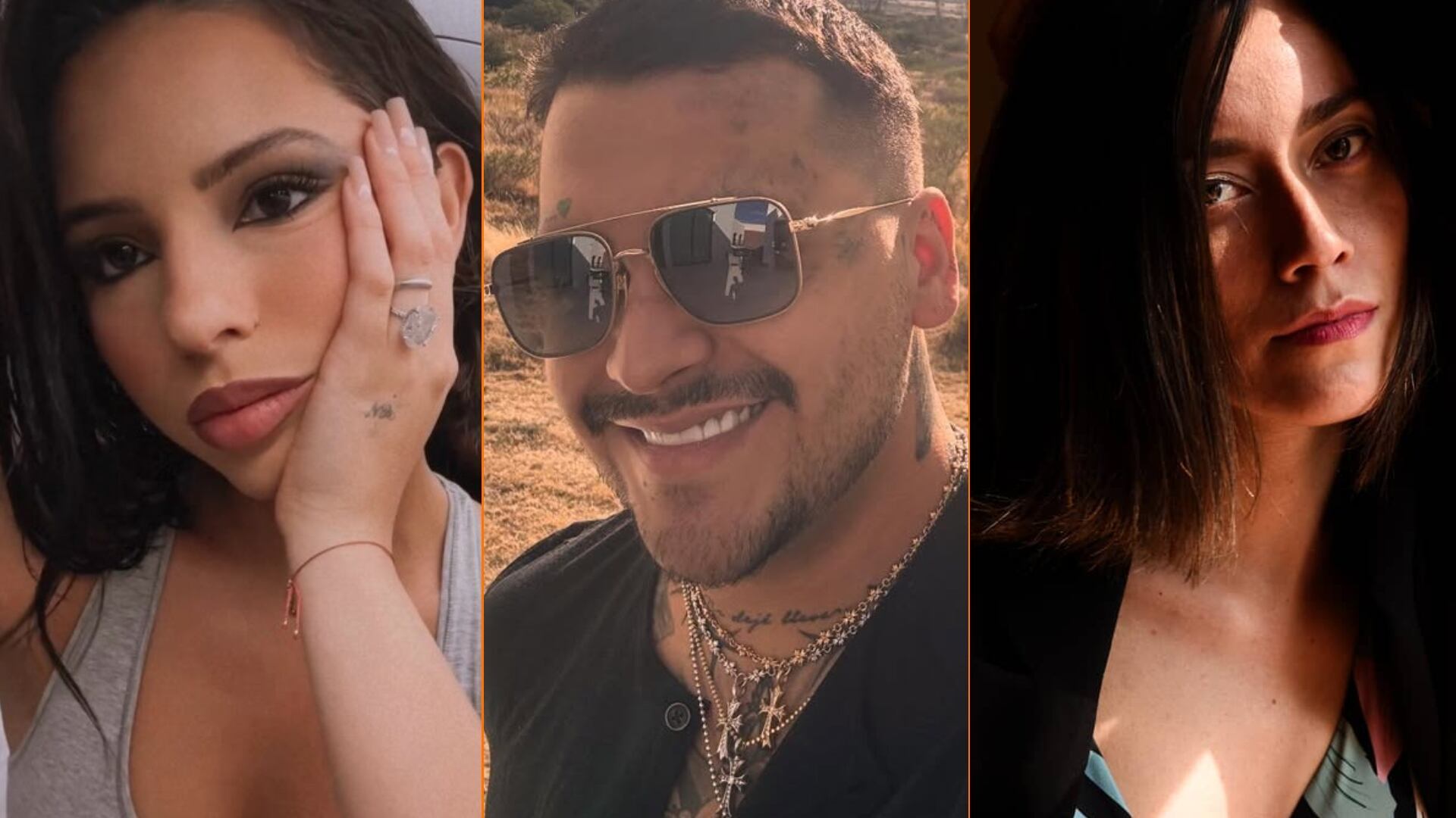 Una serie de interacciones en el escenario entre Nodal y Camacho generaron versiones de un supuesto romance. (@nodal, @angela_aguilar_, @esmeraldacanape, Instagram)