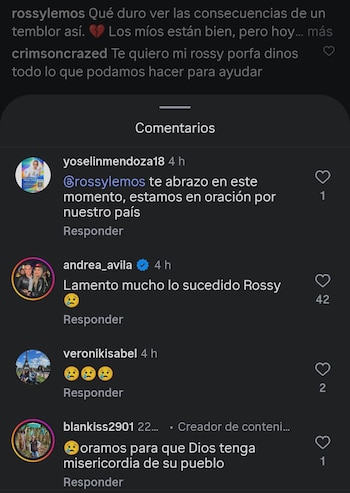 El mensaje de la presentadora tuvo apoyo de sus seguidores - crédito Rossy Lemos / Instagram