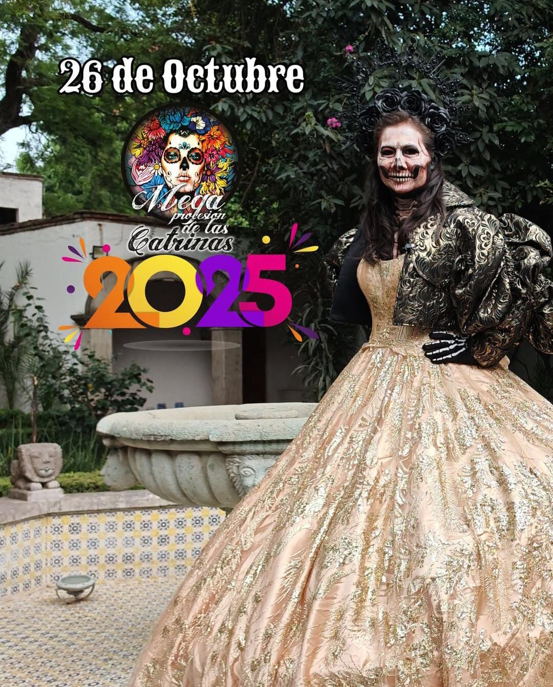 Este evento se realiza cada año como parte de los festejos tradicionales del Día de Muertos. Foto: (megaprocesiondecatrinas/Instagram)
