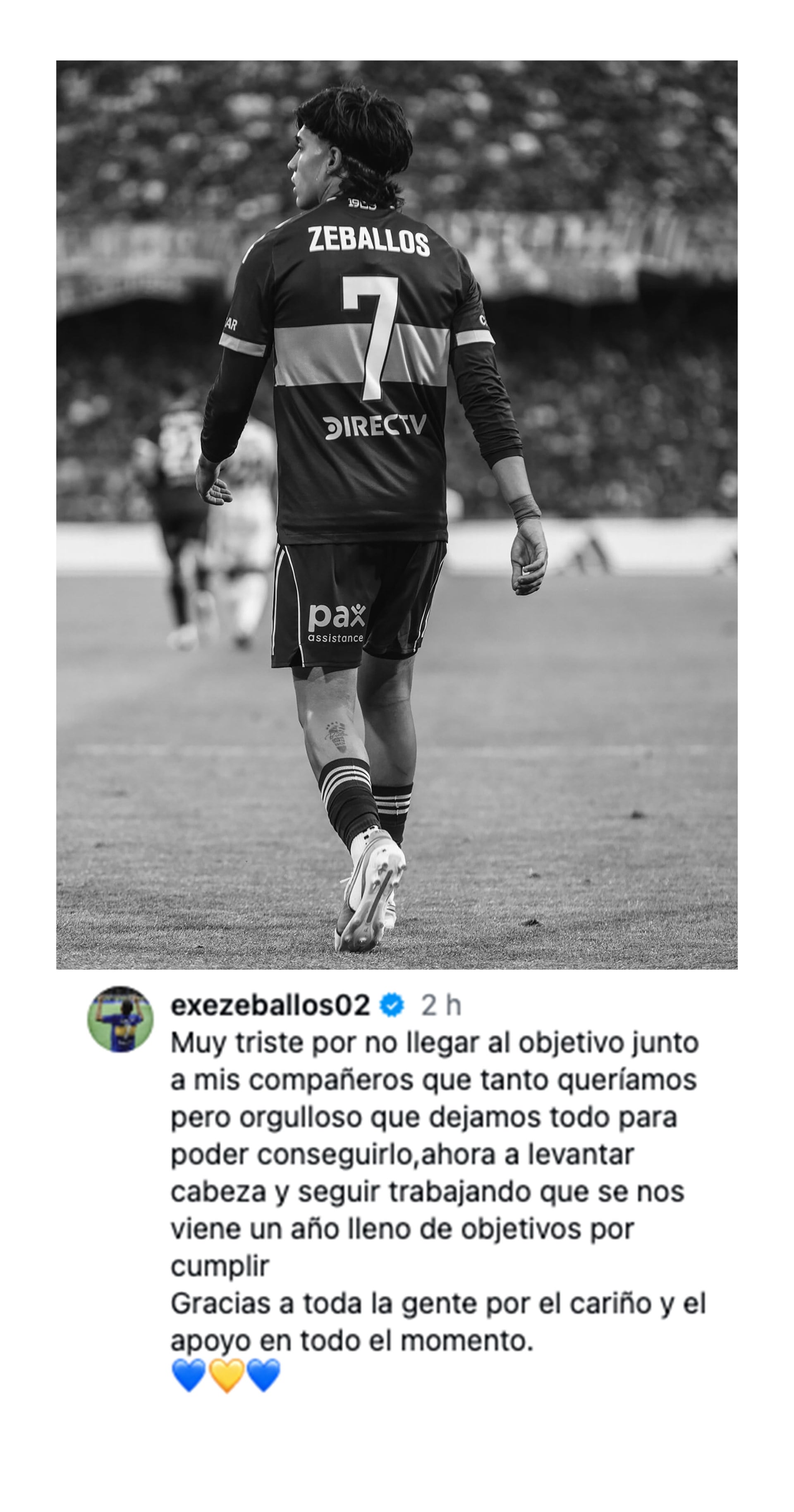 El posteo de Exequiel Zeballos
