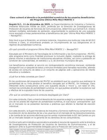 La Superintendencia de Industria y