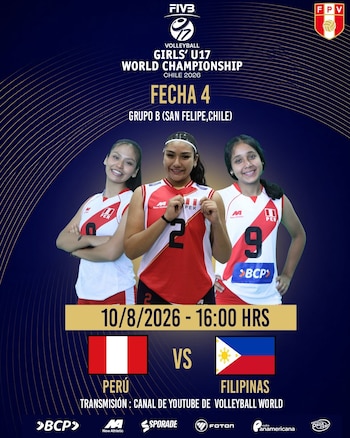 Perú enfrenta a Túnez en un duelo decisivo del Grupo B del Mundial Sub 17 de Vóley.