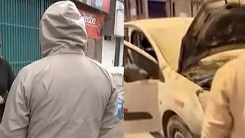 Incendian local y carro de