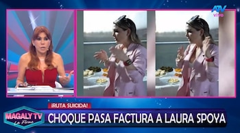 Magaly Medina asegura que Laura Spoya deberá asumir más de US$ 20 mil entre deducibles, penalidades y multas. Captura: Magaly TV La Firme.