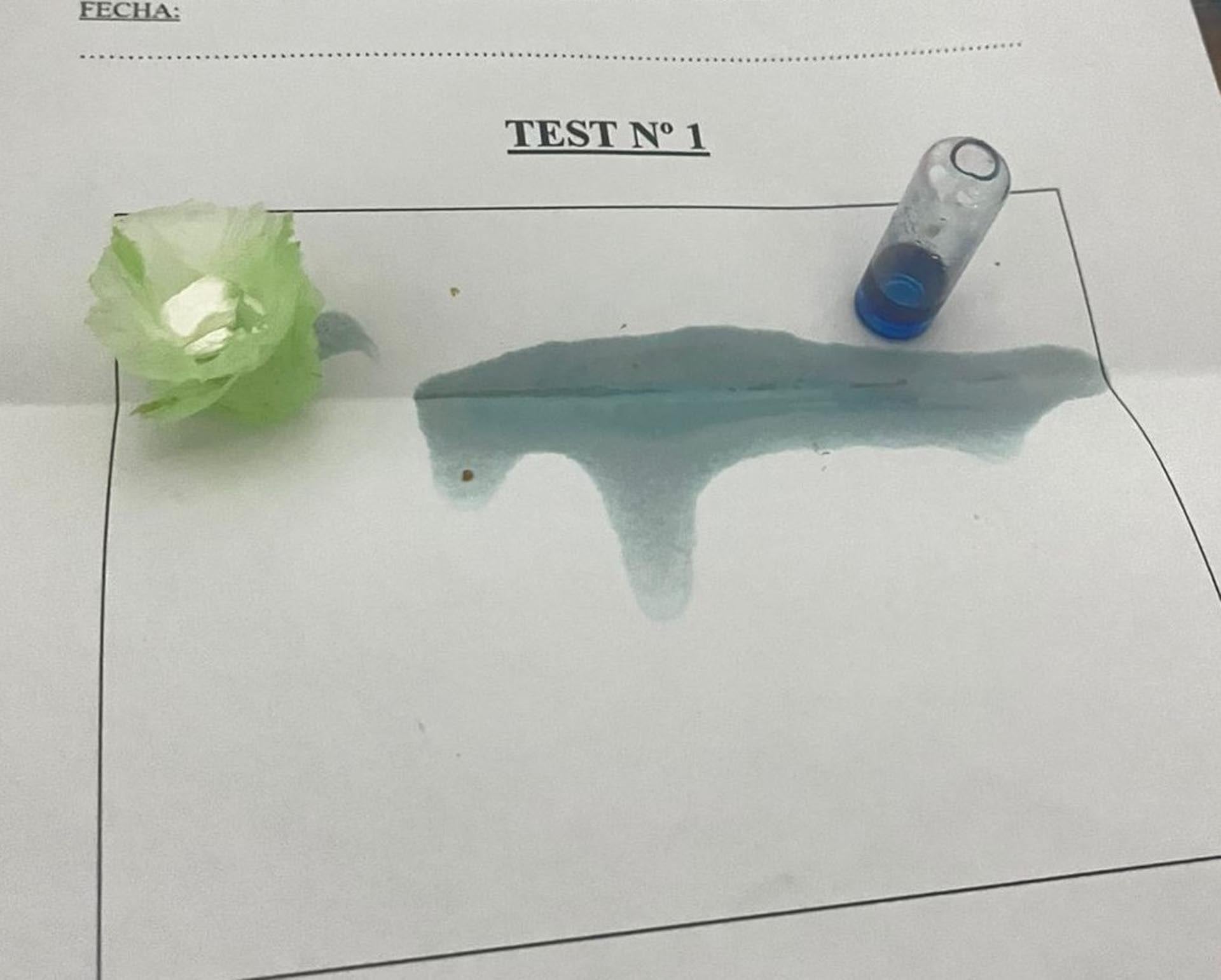 Resultado positivo de test de drogas para cocaína, encontrada en facturas destinadas a un detenido en la cárcel, llevando a la aprehensión del responsable