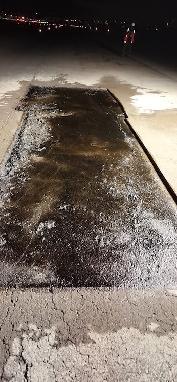 Reparación de la pista del aeropuerto del Cusco.