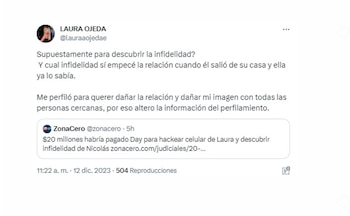 Laura Ojeda refuta categóricamente las afirmaciones de presunta infidelidad hechas por Daysuris Vásquez - crédito @lauraaojedae/X