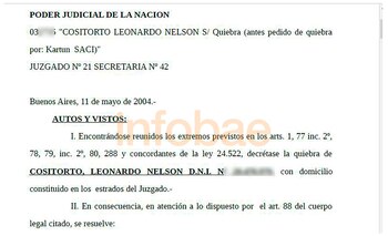 2004: la quiebra de Cositorto