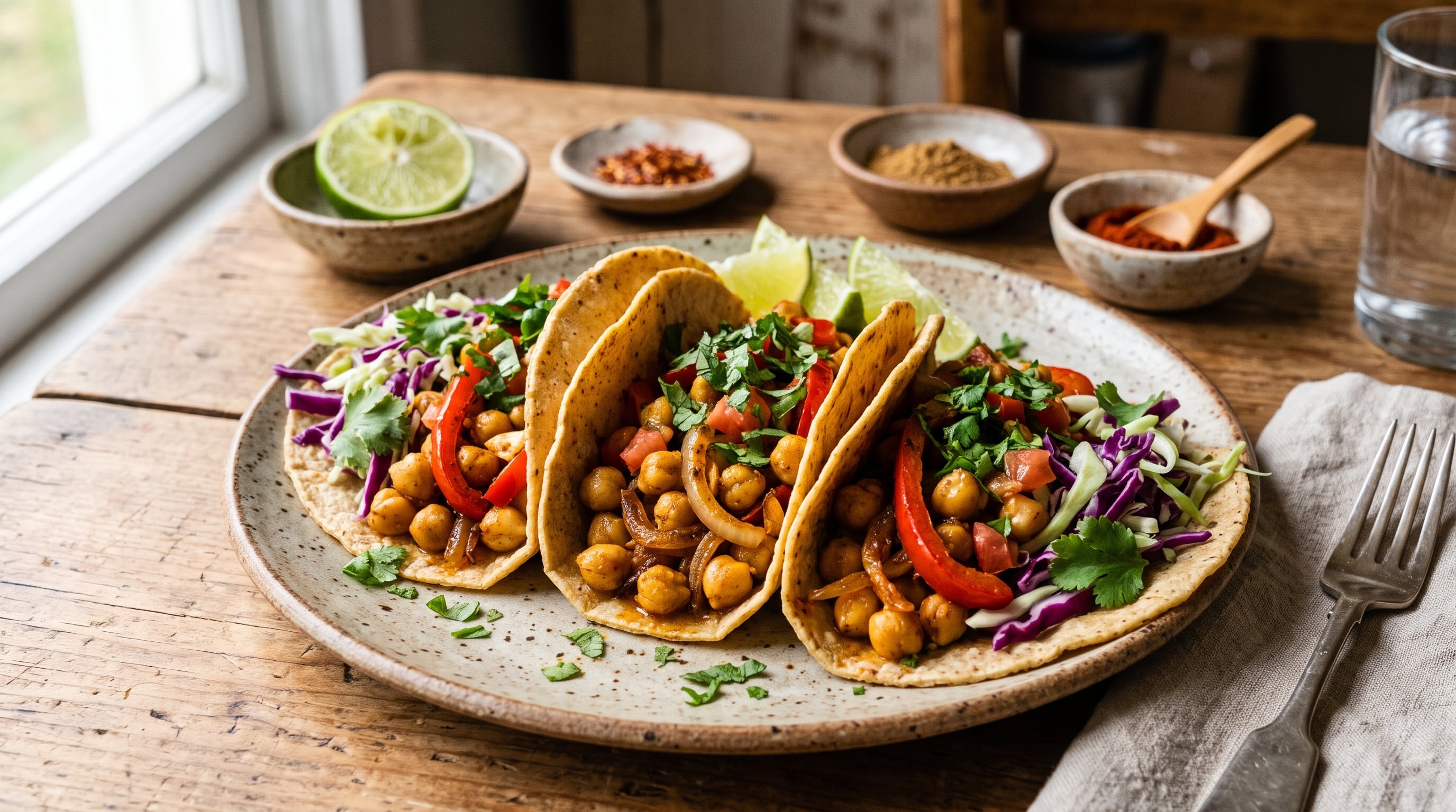 Los garbanzos salteados con especias funcionan como relleno para tacos y wraps (Imagen Ilustrativa Infobae)