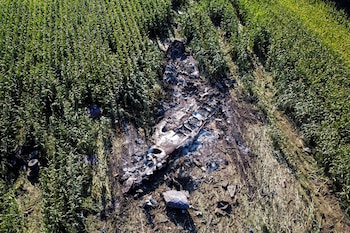Los restos del avión siniestrado