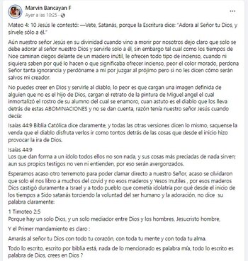 Esposo de Katy Jara critica a los creyentes del 'Señor de los Milagros'. (Facebook)