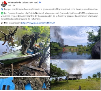 Enfrentamiento en la frontera entre Perú y Colombia dejó tres presuntos disidentes desaparecidos - crédito Ministerio de Defensa del Perú