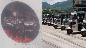 Motocarristas marcan sus vehículos para