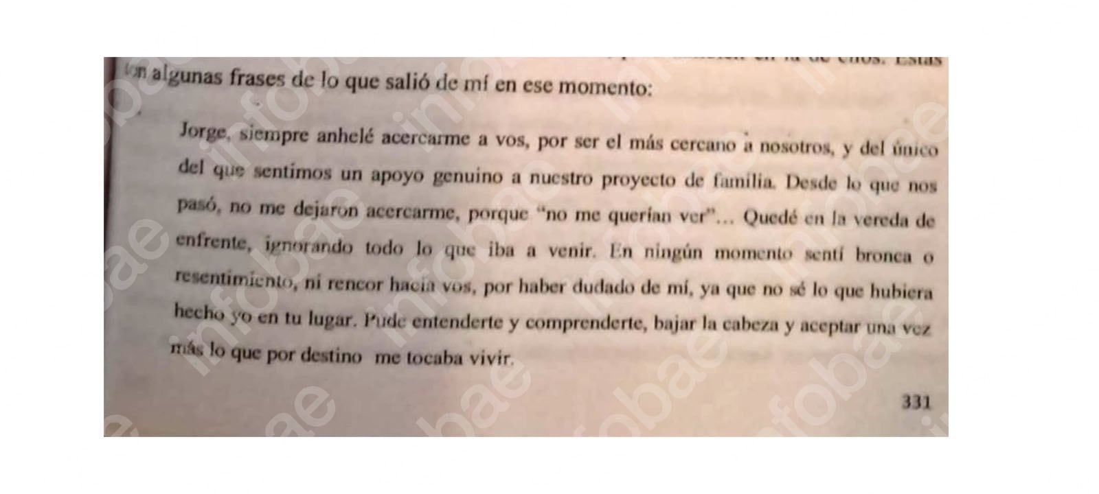 El extracto del libro de Vásquez donde se dirige a su ex suegro