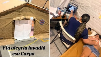Una madre atendida en la emergencia supo en la carpa médica que espera a un niño y anunció que se llamará Esteban - crédito Captura de video