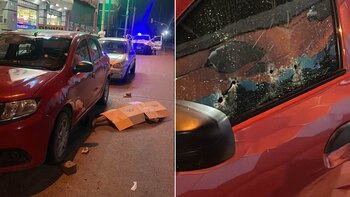 El auto baleado