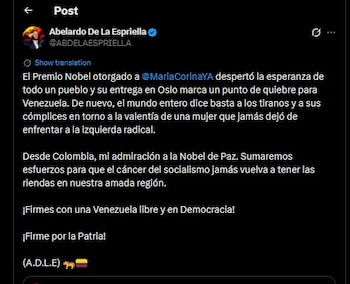 Abelardo De La Espriella felicitó