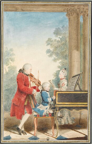La familia Mozart durante su