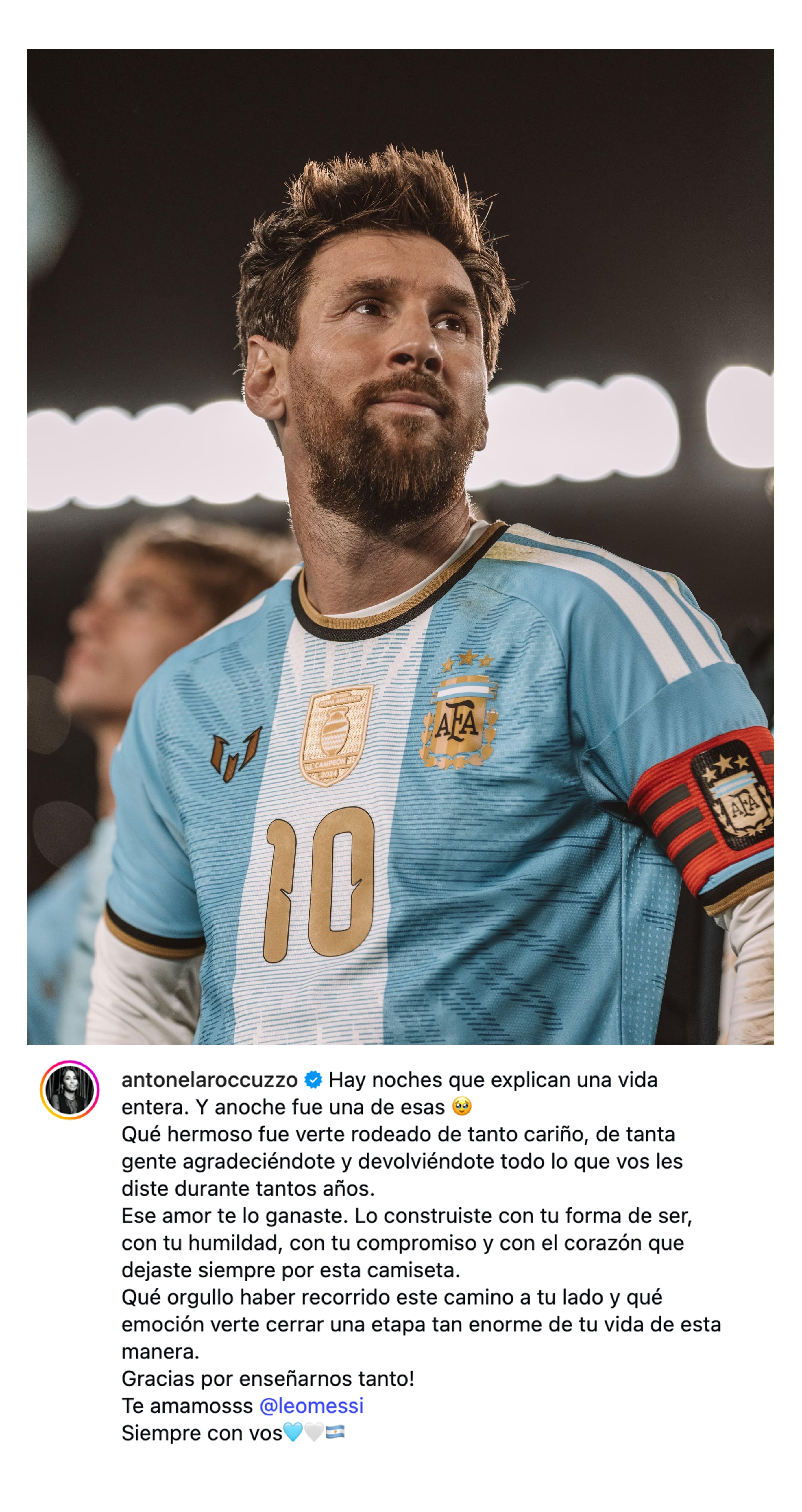 El posteo de Antonela Roccuzzo