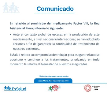 Comunicado de EsSalud.