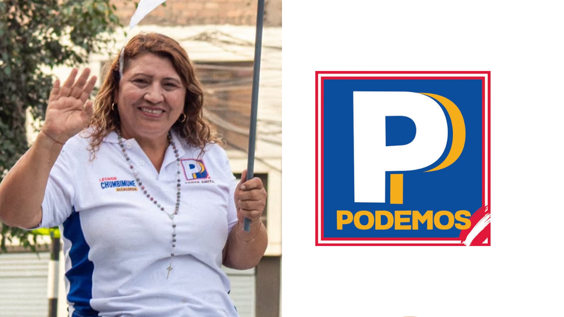 Leonor Chumbimune busca la alcaldía del distrito de Santa Anita en representación del partido político Podemos Perú. (Composición: Infobae Perú )