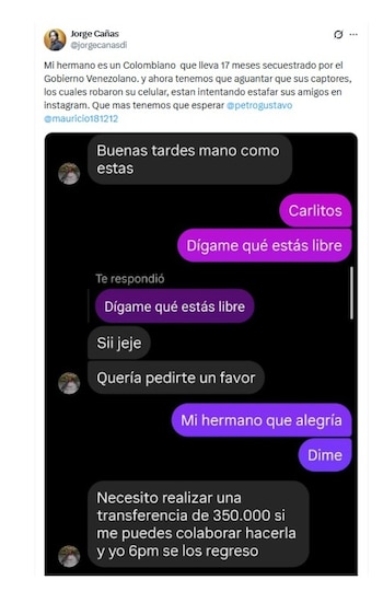 Con este mensaje, Jorge Cañas