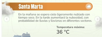 Pronóstico del clima en Santa Marta durante la jornada de elecciones presidenciales en Colombia - crédito Ideam