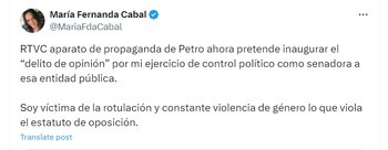 La senadora denuncia que es