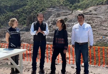 En Durango, Claudia Sheinbaum y el gobernador Esteban Villegas supervisan la presa Tunal II.
Crédito: X/ @Claudiashein