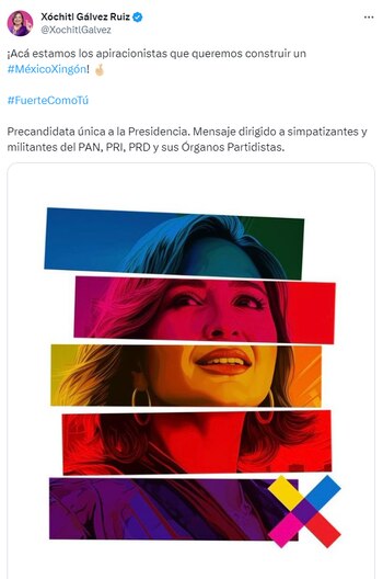 Xóchitl Gálvez comparte imagen creada