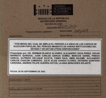 El senador Germán Blanco radicó
