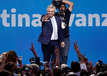 Alberto Fernández ayer en la