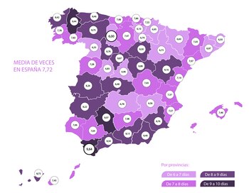 Mapa de la frecuencia en