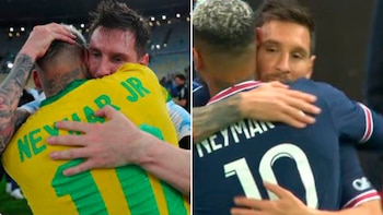 El abrazo entre Lionel Messi