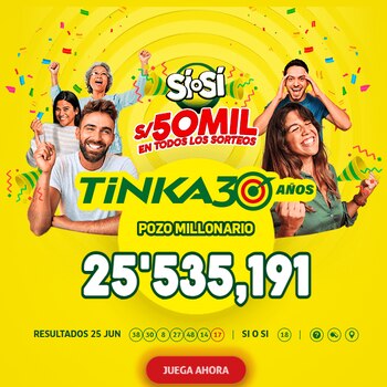 Sorteo Tinka - Miércoles 25